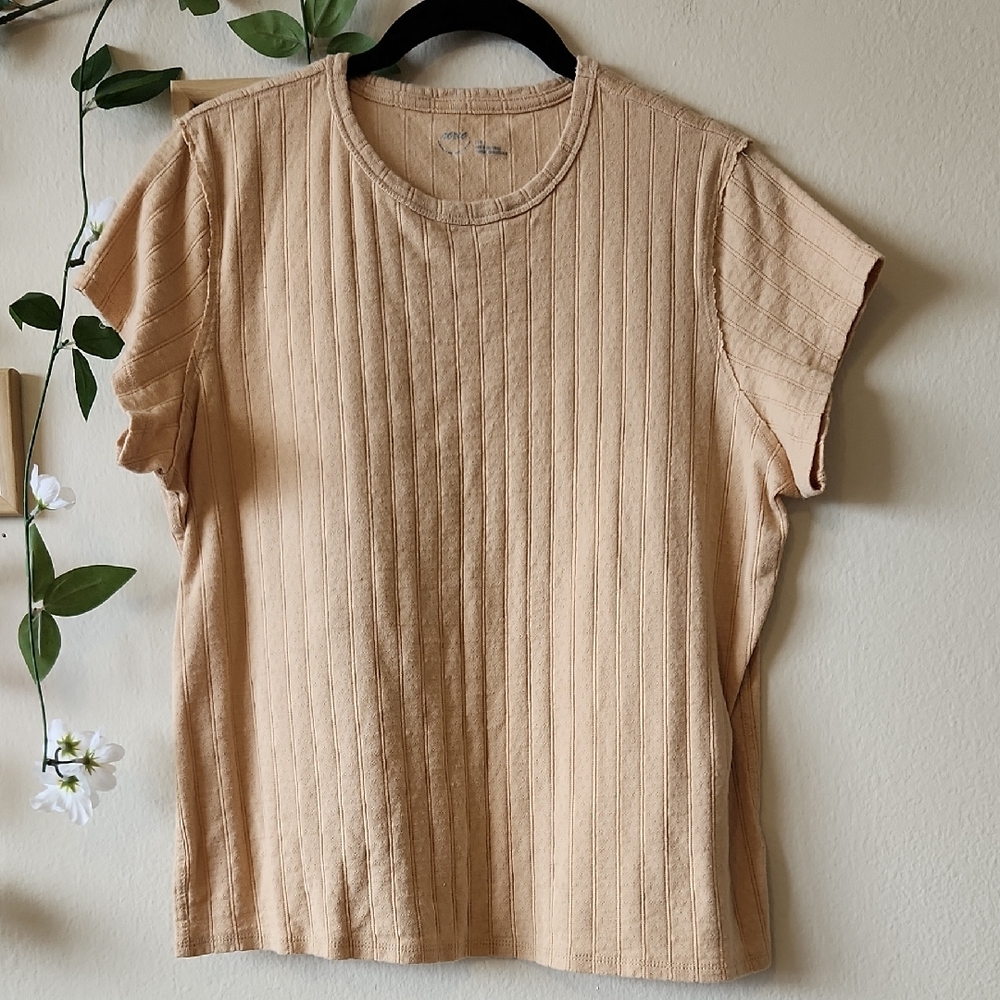Like New - Aerie Koko Brown Pointelle Vintage T-shirt - L